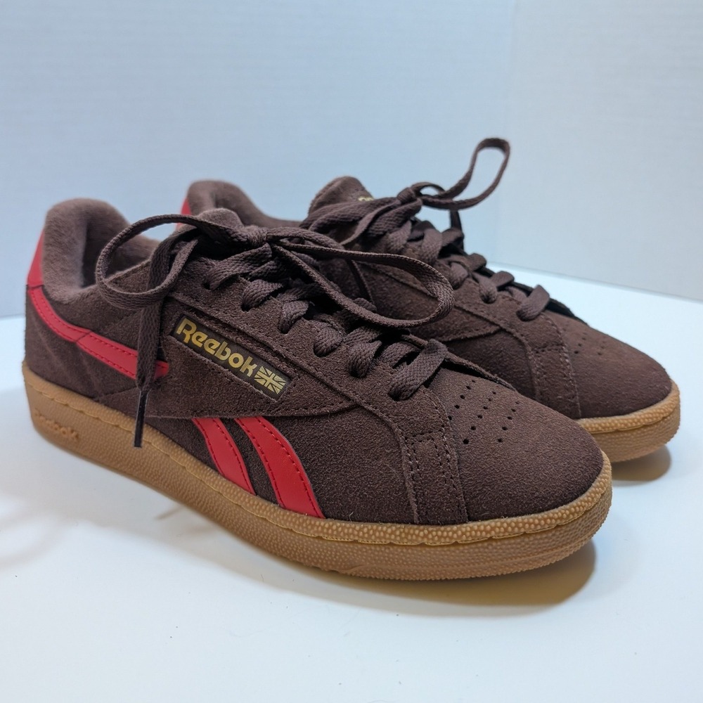 Reebok Club C 85 Brown Red Suede Gum‎ Sole Low Top Womens 6 Skater Sporty Urban